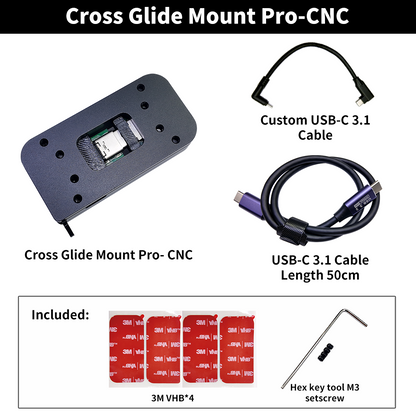 "Cross Glide Mount - Pro" Quick-Release Mount for Openpilot Comma3&3X