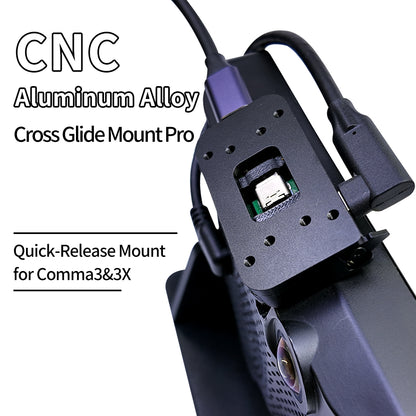 "Cross Glide Mount - Pro" Quick-Release Mount for Openpilot Comma3&3X